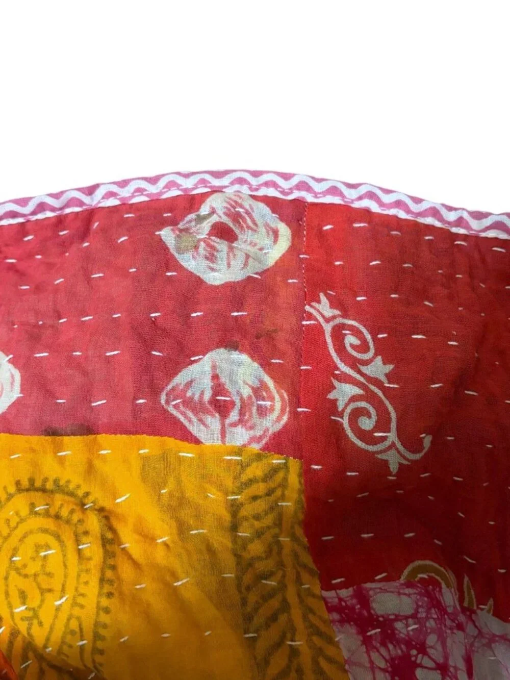New Handmade Kantha Quilt Reversible Patchwork Recycled Upcycled Sari Fabric